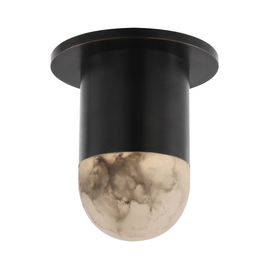 Elara LED Mini Drop Alabaster Semi-Flush Ceiling Light - Matte Black