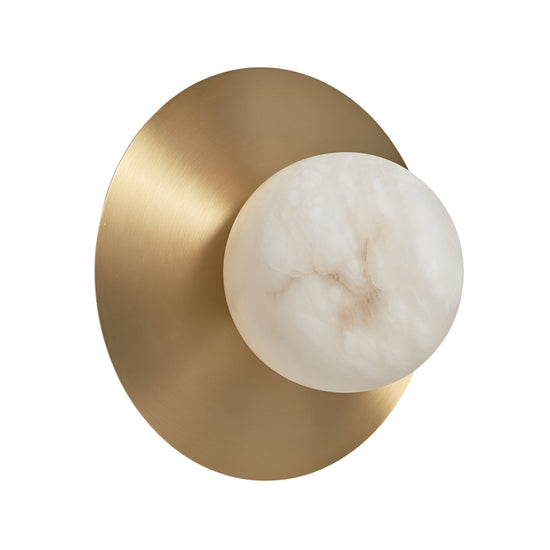 Oria Alabaster Globe Wall Light - Brushed Brass