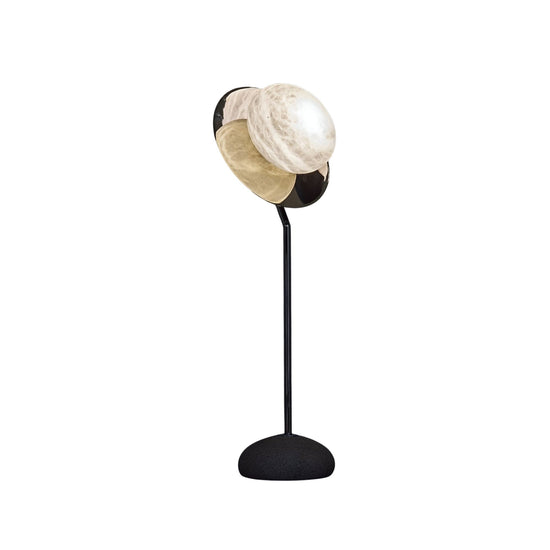 Selvano Alabaster Globe Table Lamp - Soft White & Matte Black