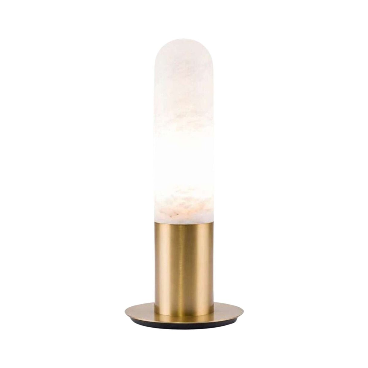 Altessa 1 Light Small Vertical Alabaster Table Lamp - Soft White & Brass