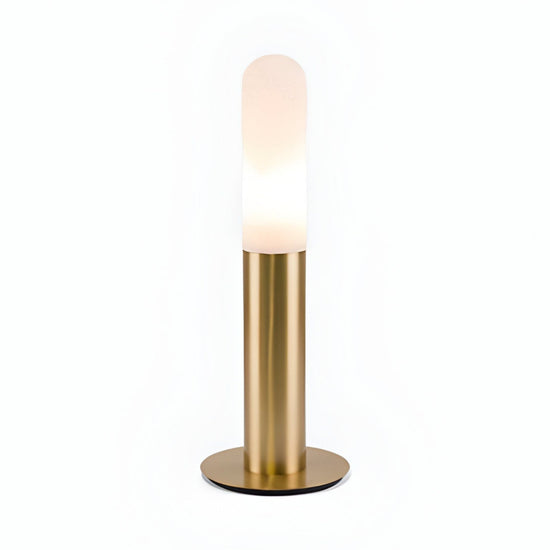 Altessa Vertical Alabaster Table Lamp - Soft White & Brass