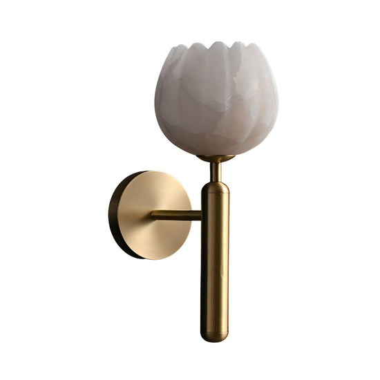Olivaro Petal Alabaster Wall Light - Brushed Brass