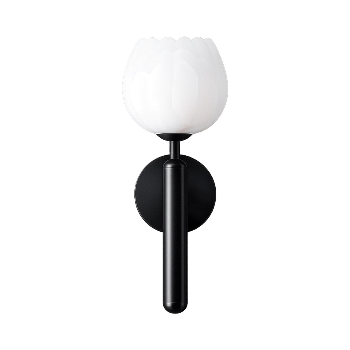 Olivaro Petal Alabaster Wall Light - Matte Black