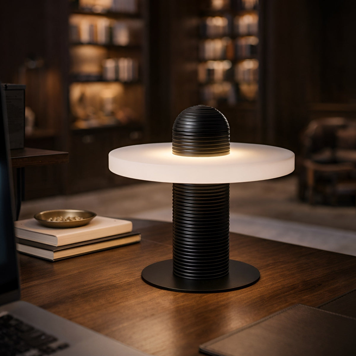 Nyxara LED Alabaster Disc Table Lamp