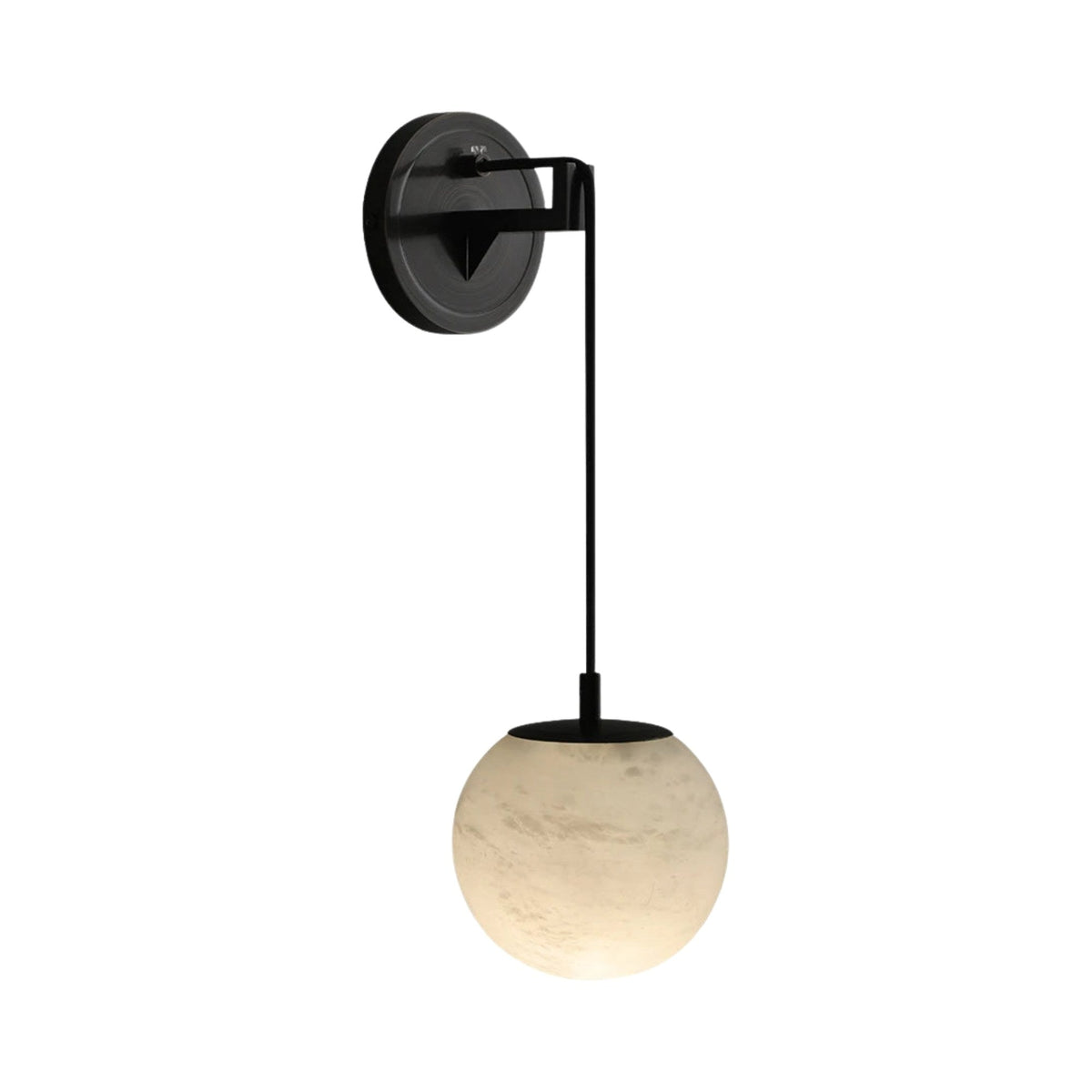 Drisa Alabaster Globe Wall Light - Matt Black