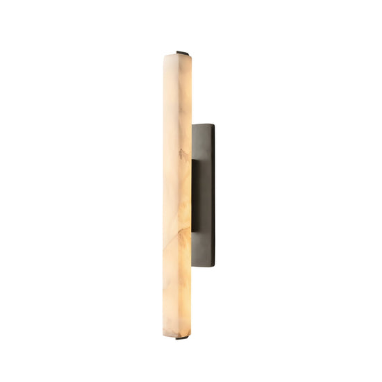 Selvara LED Medium Alabaster Wall Light - Matt Black