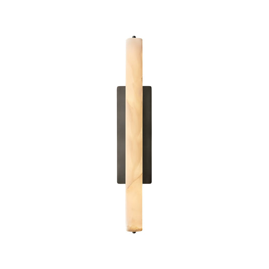 Selvara LED Medium Alabaster Wall Light - Matt Black
