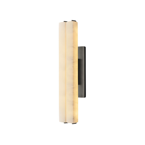 Selvara LED Medium Alabaster Double Wall Light - Matt Black