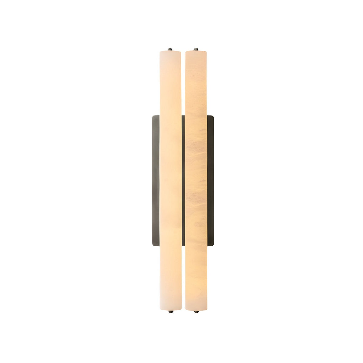 Selvara LED Medium Alabaster Double Wall Light - Matt Black