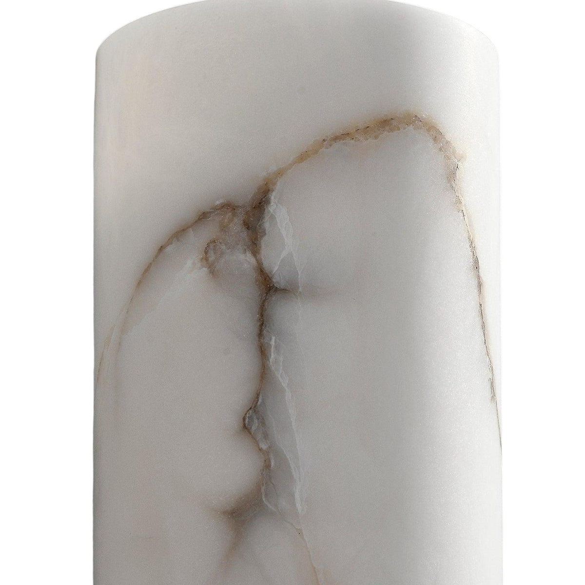 Marvello 1 Light Cylinder Alabaster Wall Light - Matte Black