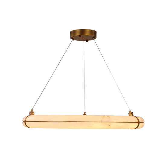 Aureon LED Alabaster Circular Chandelier 600mm - Brushed Brass