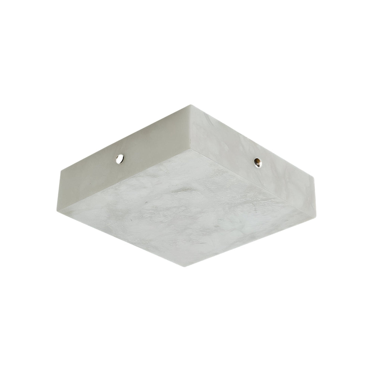 Cadris LED Medium Square Alabaster Flush Ceiling Light - Soft White & Brushed Brass