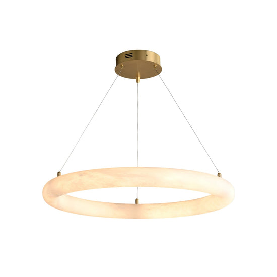 Seraphis LED Alabaster Ring Chandelier 500mm - Brushed Brass