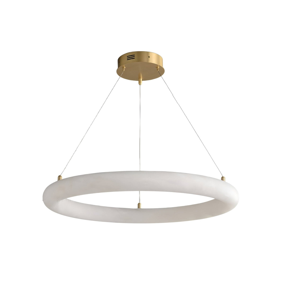 Seraphis LED Alabaster Ring Chandelier 500mm - Brushed Brass