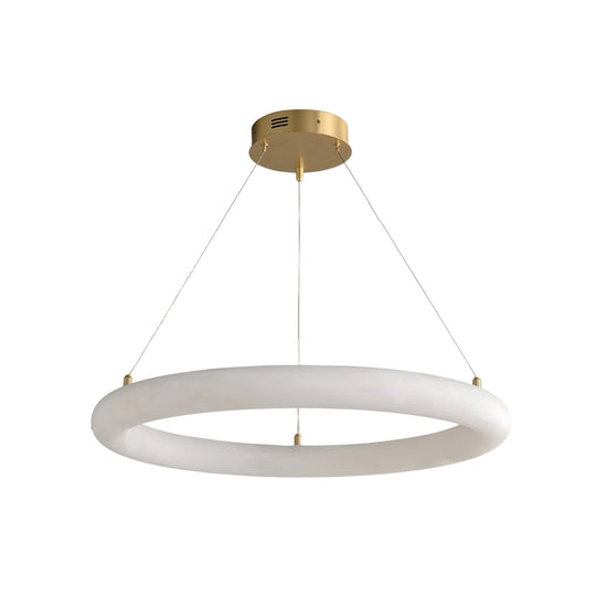 Seraphis LED Alabaster Ring Chandelier 500mm - Brushed Brass