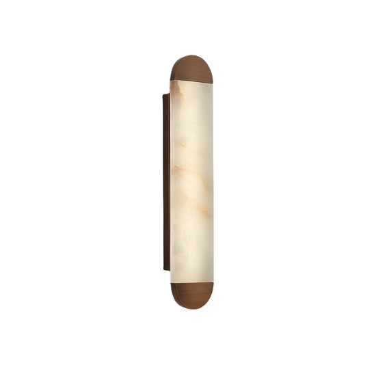 Orivelle Small Vertical Alabaster LED Wall Light - Brushed Bronze