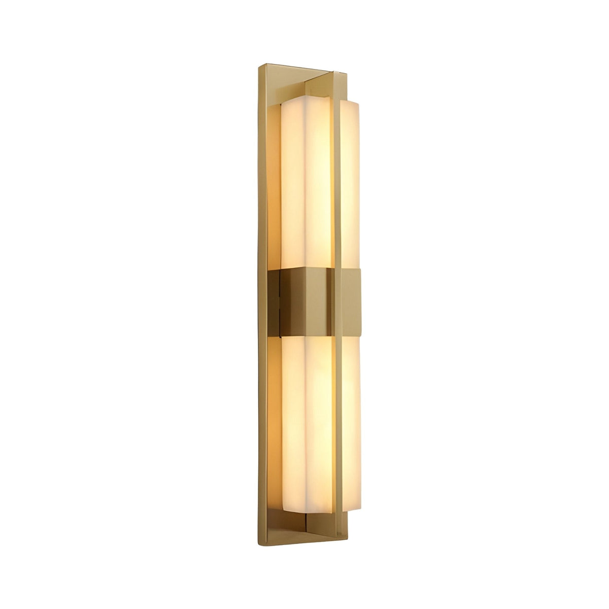 Caldera LED Large Split-Core Alabaster Wall Light - Brushed Brass