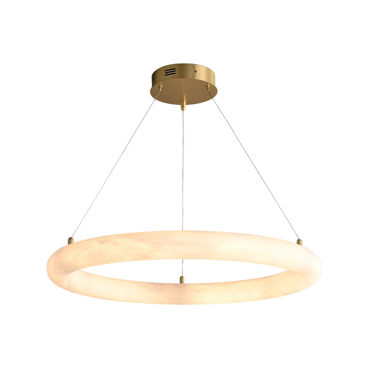 Seraphis LED Medium Alabaster Ring Chandelier - Brushed Brass