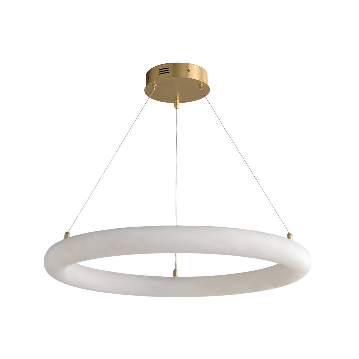 Seraphis LED Medium Alabaster Ring Chandelier - Brushed Brass