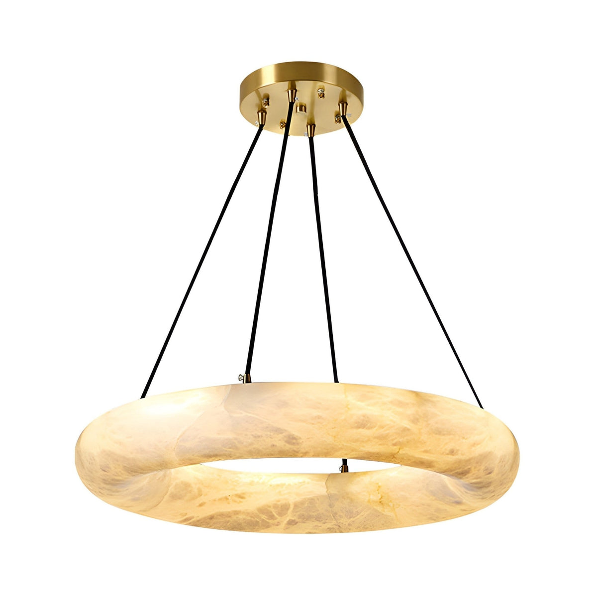 Calviro LED Large Ring Alabaster Chandelier - Soft White