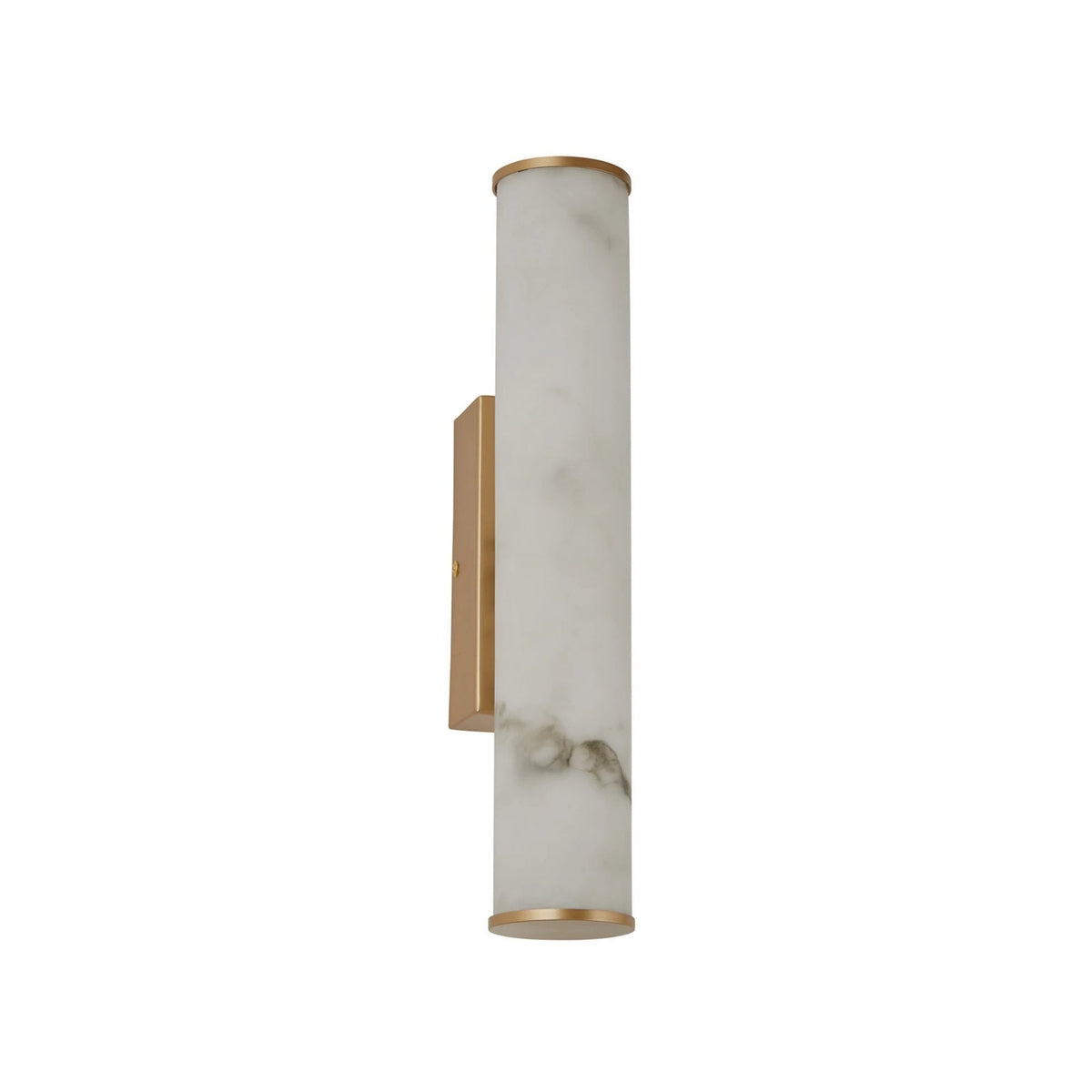 Montavo LED Alabaster Tube Wall Light - Brushed Brass