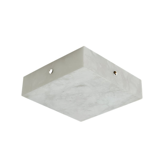 Cadris LED Large Square Alabaster Flush Ceiling Light - Soft White & Brushed Brass