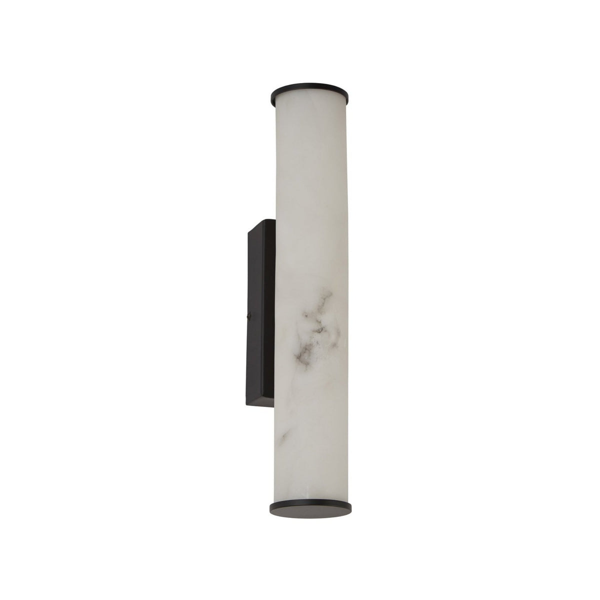 Montavo LED Alabaster Tube Wall Light - Matt Black