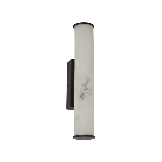 Montavo LED Alabaster Tube Wall Light - Matt Black