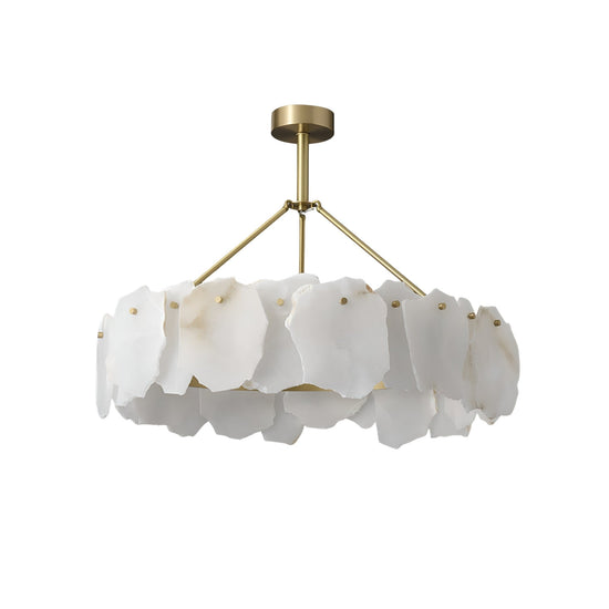 Marvion LED Petal Alabaster Chandelier 600mm - Brushed Brass