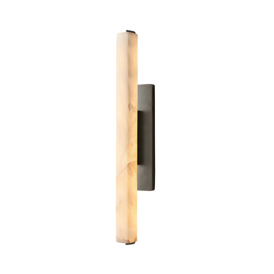 Selvara LED Large Alabaster Wall Light - Matt Black
