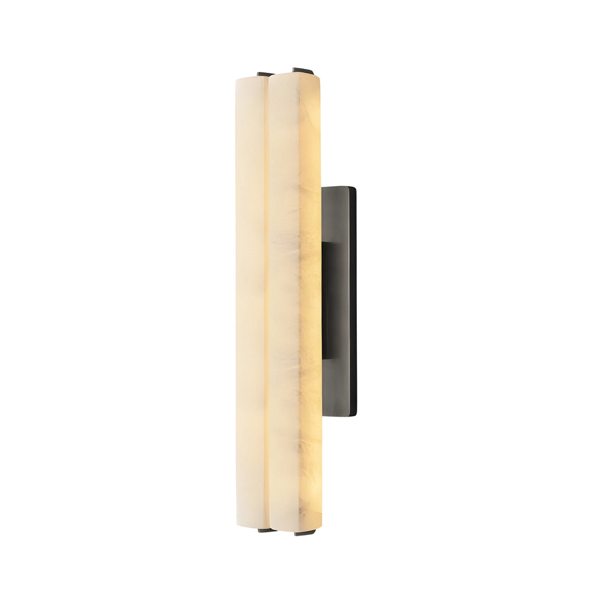 Selvara LED Large Alabaster Double Wall Light - Matt Black