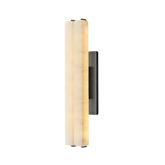 Selvara LED Large Alabaster Double Wall Light - Matt Black