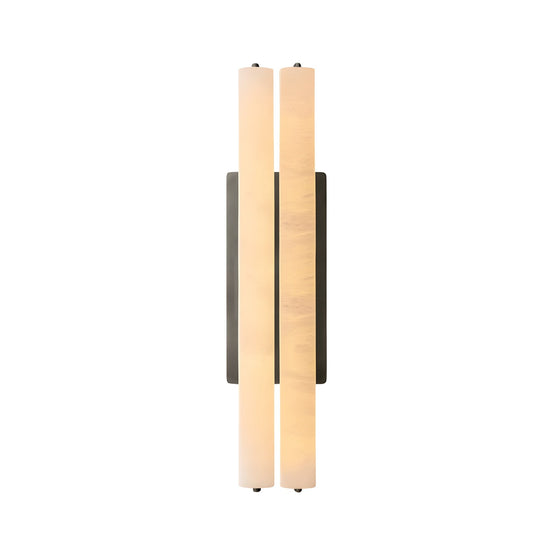 Selvara LED Large Alabaster Double Wall Light - Matt Black