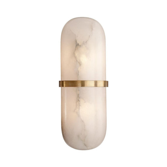 Ciel LED Alabaster Cylinder Wall Light - Brushed Brass