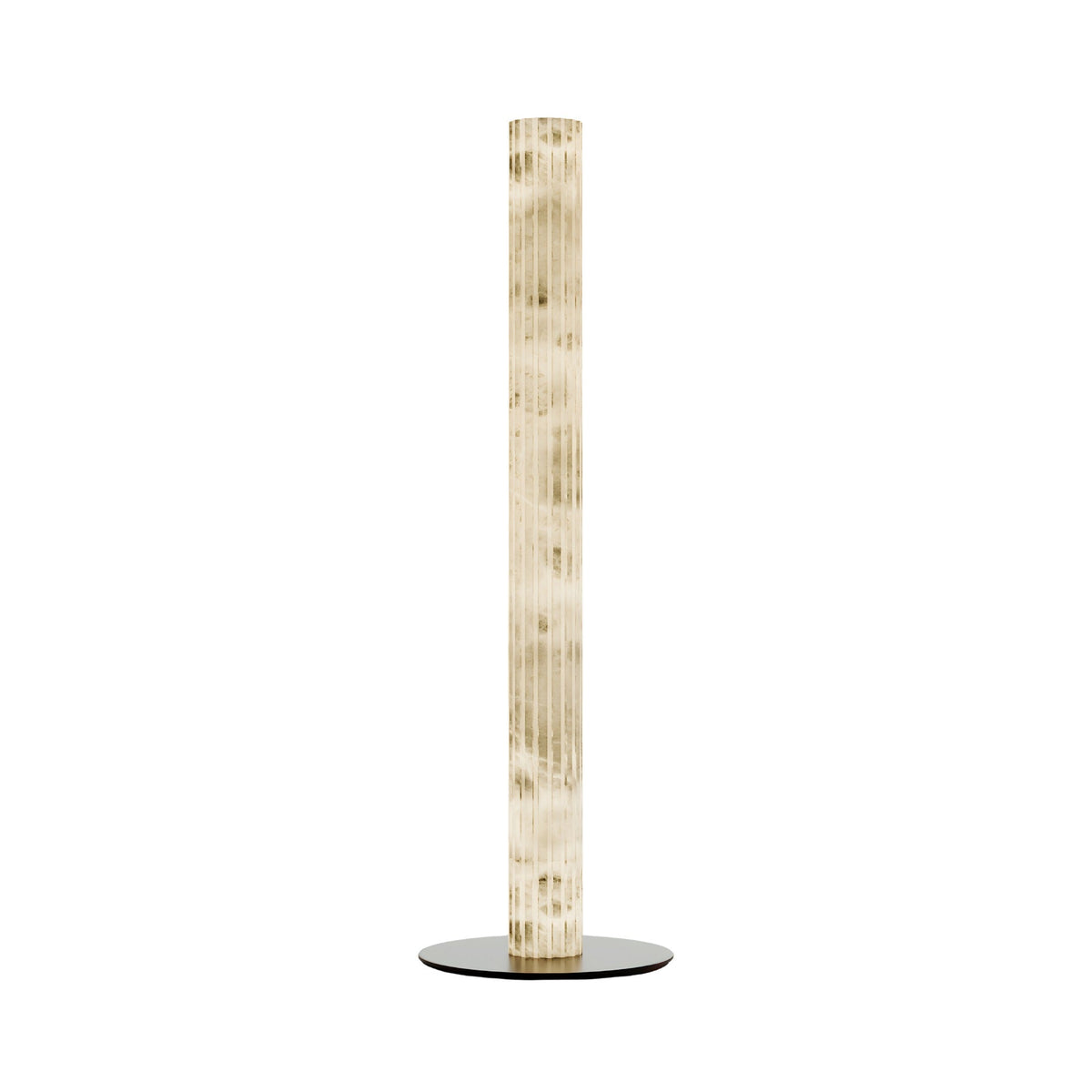 Vellum LED Alabaster Column Floor Lamp - Brushed Brass