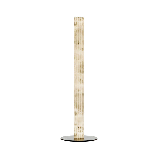 Vellum LED Alabaster Column Floor Lamp - Brushed Brass
