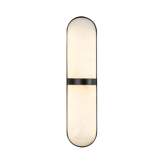 Zantari LED Alabaster Wall Light - Matt Black