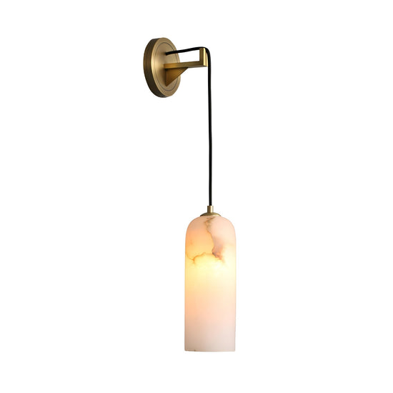 Seradina 1 Light Alabaster Wall Light - Brass