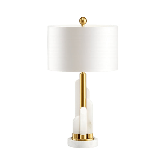 Solaryn 1 Light Offset Alabaster Table Lamp - Brass & Soft White