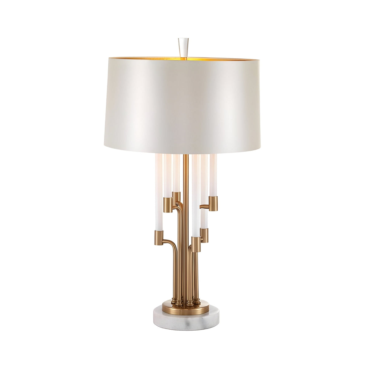 Calystron Branched Alabaster Table Lamp - Brass & White