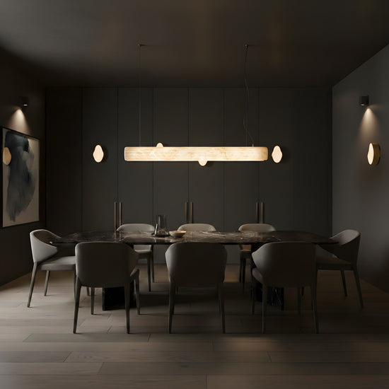 Zenvia LED Alabaster Linear Chandelier - Soft White