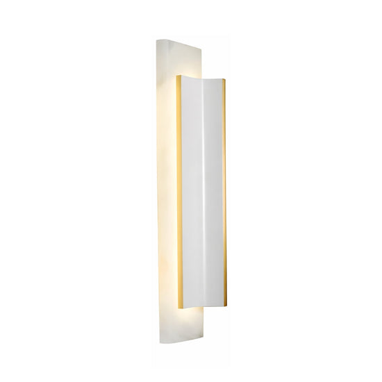 Velorin Large Alabaster LED Wall Light - Soft White & Brass