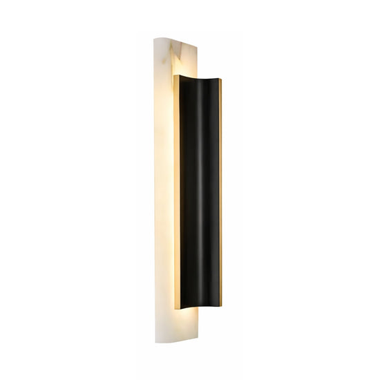 Velorin LED Alabaster Wall Light - Black & Brass