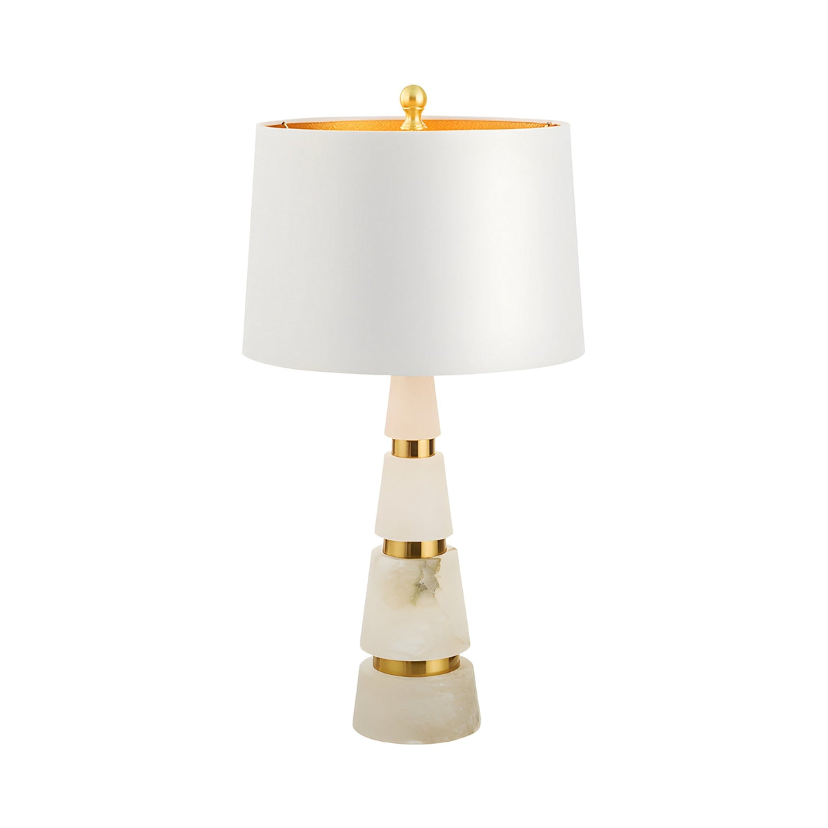 Zarethis 1 Light Stacked Alabaster Table Lamp - Brass & Soft White