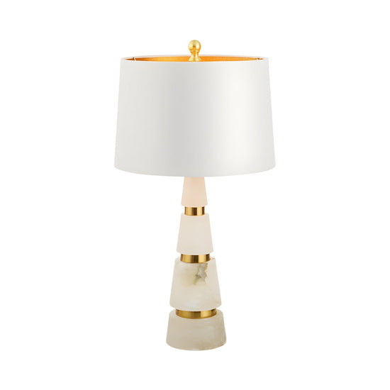 Zarethis 1 Light Stacked Alabaster Table Lamp - Brass & Soft White