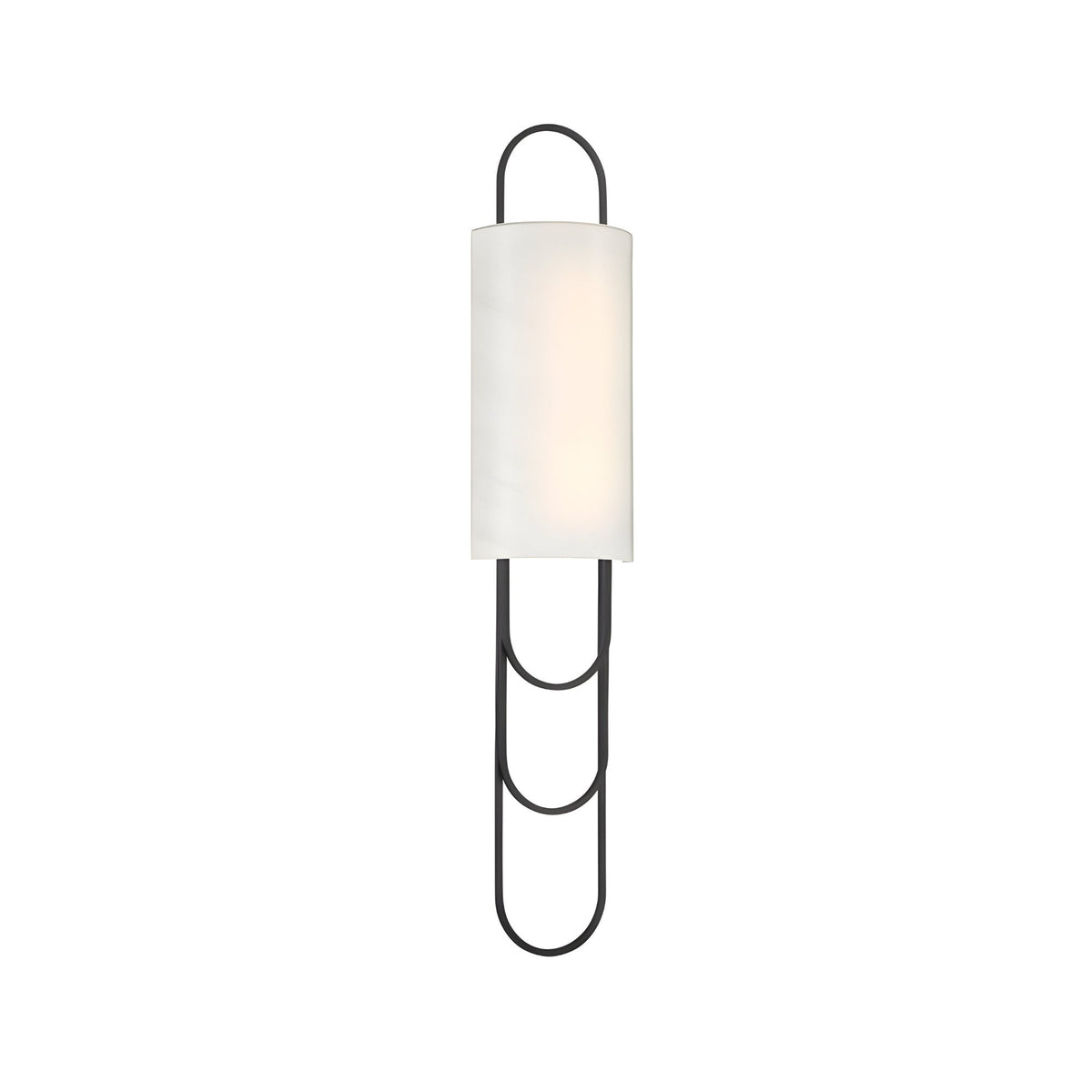 Catenis 2 Light Small Alabaster Wall Light - Matt Black & Soft White