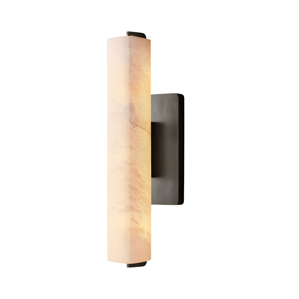 Selvara LED Small Alabaster Wall Light - Matt Black