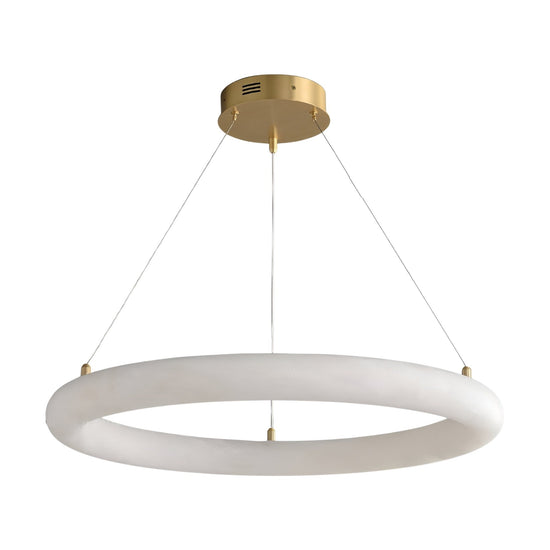 Seraphis LED Large Alabaster Ring Chandelier - Brushed Brass