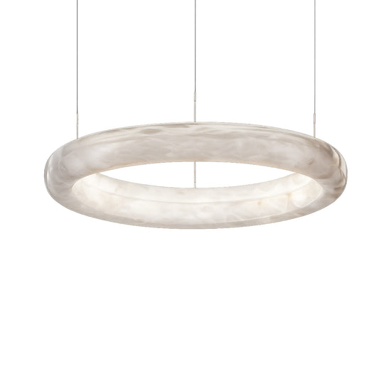 Aurexis 800mm Floating Ring Alabaster LED Chandelier - Soft White