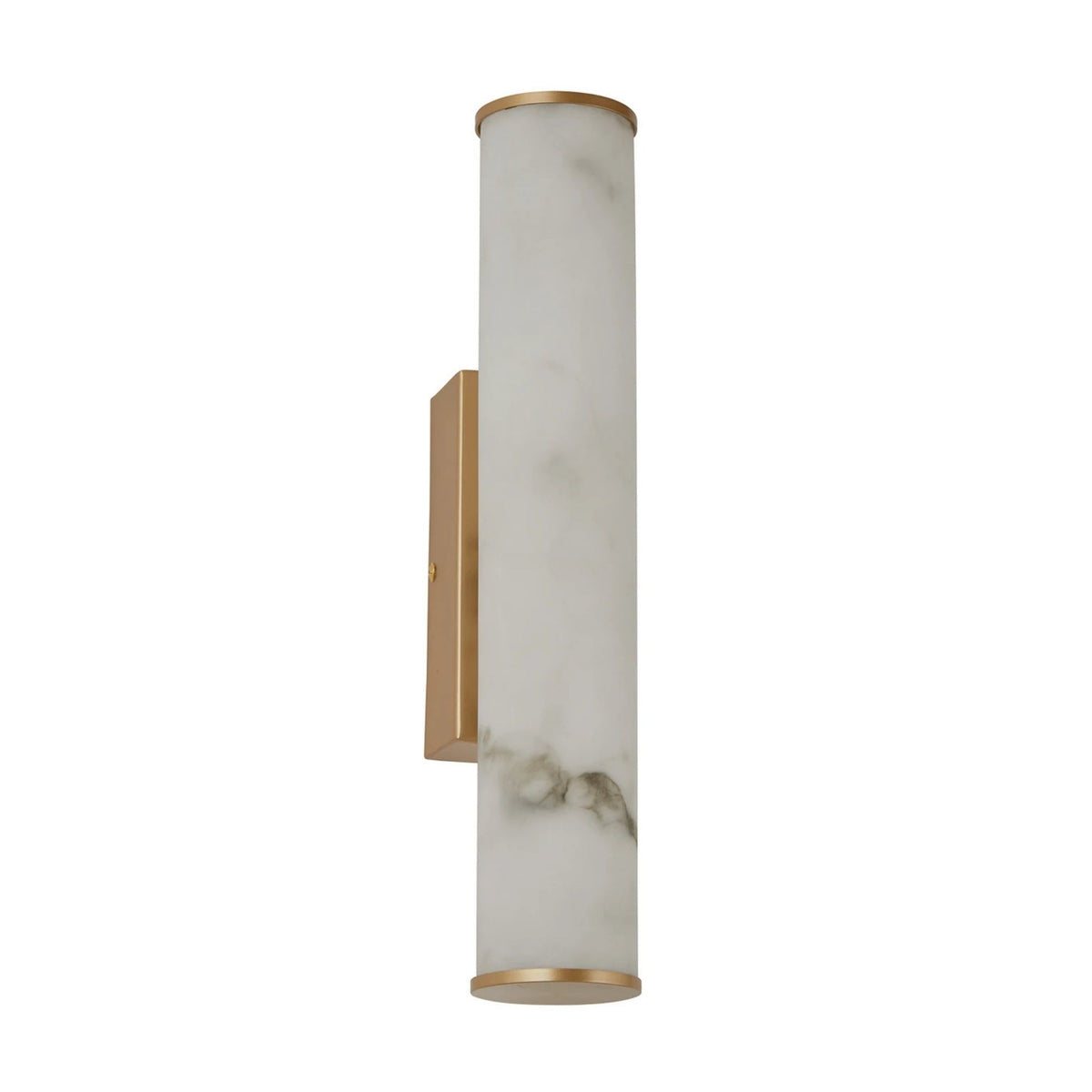 Montavo LED Alabaster Tube Wall Light 800mm - Brushed Brass